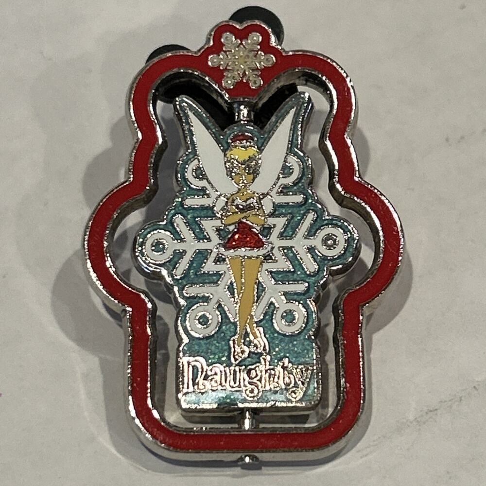 Disney Parks Tinkerbell Naughty or Nice Spinner Pin 2006